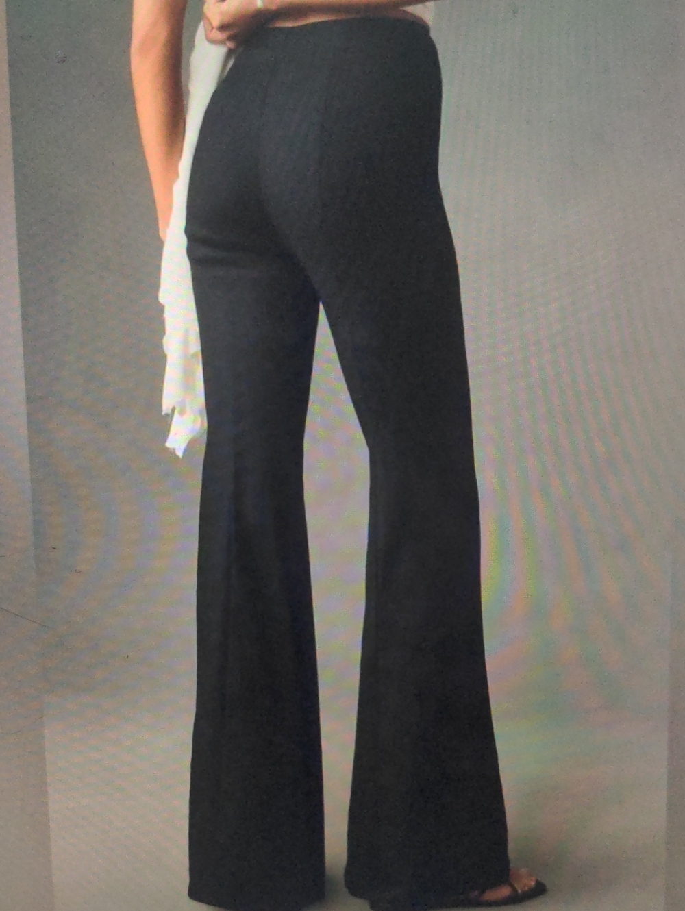 ANTHROPOLOGIE Black Linen Blend Flared Pants - Picture 2 of 11